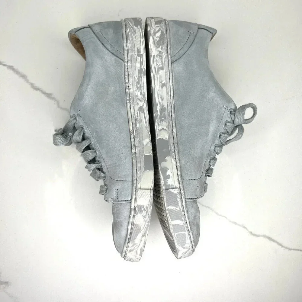Frye Ivy Blue Ice Gray Nubuck Leather Sneakers Comfort Y2K Outsoles $178 Lace up